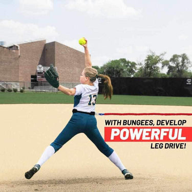Softball Pitcher training resistance band with belt. Used to improve pitching speed, and form for softball and will build muscles for fast pitch Improve power and from from the mound while pitching by holding resistance during wind up to delivery. Want a fast accurate Softball Pitcher?  This is your product.